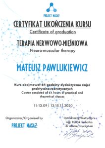 certyfikat Terapia Nerwowo-Mięśniowa