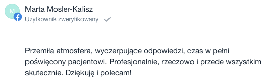 opinia pacjenta 11 - fizjoterapeuta katowice