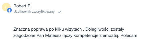 opinia pacjenta 13 - fizjoterapeuta katowice