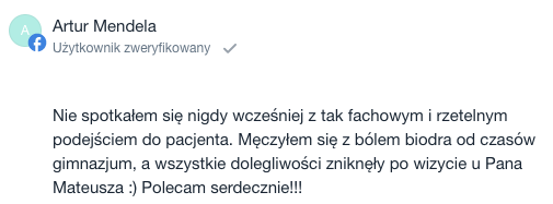 opinia pacjenta 9 - fizjoterapeuta katowice