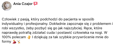 opinia pacjenta 4 - fizjoterapeuta katowice