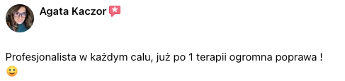 opinia pacjenta 8 - fizjoterapeuta katowice