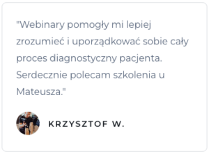 Opinia Krzysztofa W na temat webinaru wywiad fizjoterapeutyczny.