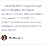 Opinia Mateusza J na temat webinaru wywiad fizjoterapeutyczny.