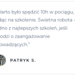 Opinia Patryka S na temat szkolenia.